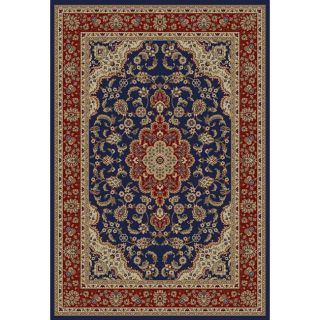 Medallion Traditional Navy Area Rug (3 11 X 5 3)