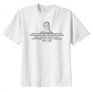 Galileo Galilei Quote  I do not feel obliged   ThinkerShirtsTM Boy's Short Sleeve T Shirt: Clothing