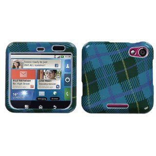 MYBAT MOTMB511HPCIM636NP Slim and Stylish Protective Case for the Motorola Flipout MB511   Retail Packaging   Blue Plaid Weave: Cell Phones & Accessories