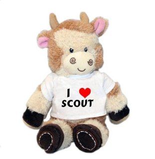 Plush Cow toy with Scout t shirt (first name/surname/nickname): Toys & Games