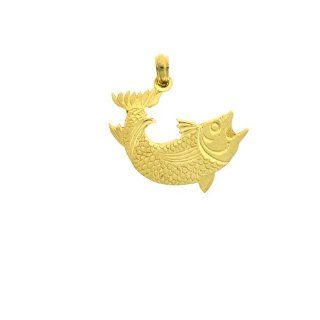 14K Gold Charm Pendant 1.6 Grams Nautical>Assorted Fish664 Necklace: Jewelry