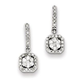 Sterling Silver Diamond Earrings: Dangle Earrings: Jewelry