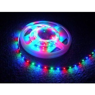 Hitlights 16.4ft Chasing Feature 3 Colors 3528 RGB Waterproof 300 LED Flexible Light Strip with Power Supply and 9 Dynamic Modes Remote Control   String Lights