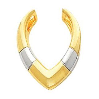 14K Yellow Gold /White Gold Enhancer Two Tone Pendant Enhancer: Pendant Necklaces: Jewelry
