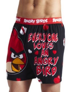 Briefly Stated Men's Everyone Loves An Angry Bird, Multi, Large: Boxer Shorts: Clothing