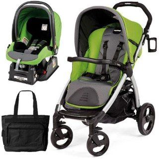 Peg Perego Book Stroller Travel System with a Diaper Bag   Mentha Apple Green Grey : Child Safety Car Seat Accessories : Baby
