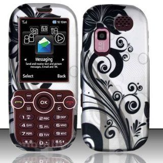 Samsung T404g Silver Flower Faceplate HARD Cover Phone Case Skin Cover Straight Talk NET 10 Tracfone: Cell Phones & Accessories