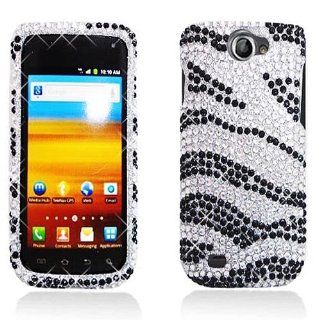 Black Silver Zebra Stripe Bling Gem Jeweled Crystal Cover Case for Samsung Galaxy Exhibit 4G SGH T679: Cell Phones & Accessories