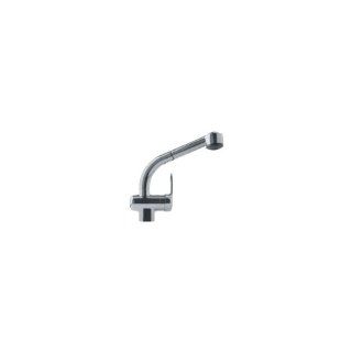 Franke FFPS680A Single Handle Pull Out Spray Kitchen Faucet with Flathead Sprayhead, Satin Nickel   Touch On Kitchen Sink Faucets  