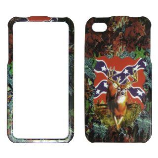 Apple iPhone 4 and 4s Deer & Rebel Flag on Camo Camouflage Hard Plastic Cover,Case, Face cover, Protector: Cell Phones & Accessories