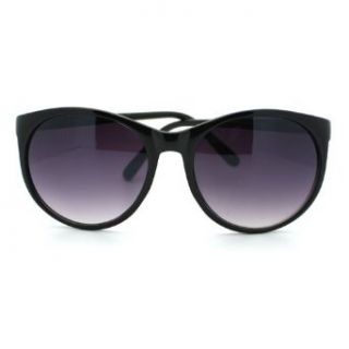 Brown Round Horn Rimmed Cat Eye Fashion Sunglasses: Clothing