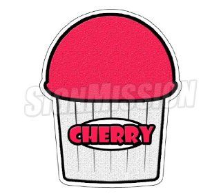 CHERRY FLAVOR Italian Ice Decal shaved ice sticker cart Patio, Lawn & Garden