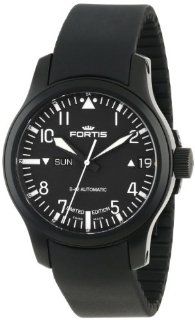 Fortis Men's 655.18.91 K B42 Flieger Swiss Automatic Black Luminous Day Date Rubber Diving Watch: Watches