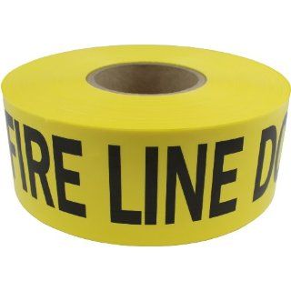 Presco B3103Y15 658 1000' Length x 3" Width x 3 mil Thick, Polyethylene, Yellow with Black Ink Barricade Tape, Legend "Fire Line Do Not Cross" (Pack of 8): Safety Tape: Industrial & Scientific
