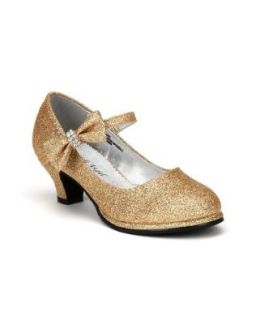 Little Angel Tasha 685E Glitter Bow Mary Jane Pump (Toddler/Little Girl /Big Girl)   Gold (Size Toddler 9) Pumps Shoes Shoes