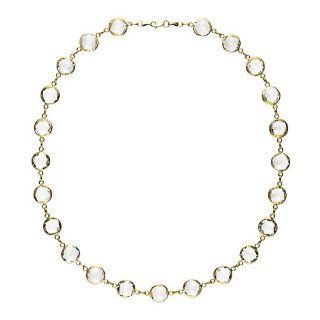 14KT Yellow Crystal Quartz 10mm Necklace LOBSTER CLAW CLASP 16 inches: Chain Necklaces: Jewelry