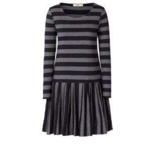 Orla Kiely Women's Simple Cotton Jersey Dropped Waist Dress Navy / Grey Melange XS Simple Cotton Skirts