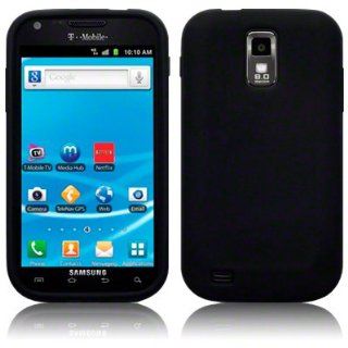 SAMSUNG GALAXY S II FOR T MOBILE BLACK SILICONE SKIN CASE, IN QUBITS RETAIL PACKAGING: Cell Phones & Accessories