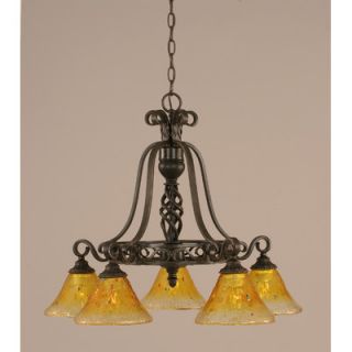 Toltec Lighting Elegant%C3%A9 5 Light Down Chandelier with Crystal