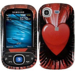 Black Red Heart Hard Cover Case for Samsung Strive SGH A687 Cell Phones & Accessories