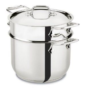 All Clad E414S664 Stainless Steel Pasta Pot and Insert Cookware, 6 Quart, Silver: Kitchen & Dining