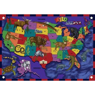 Joy Carpets Just for Kids Kid Essentials Wild America Kids Rug