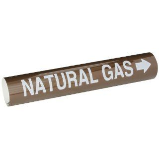 Brady 5841 Ii High Performance   Wrap Around Pipe Marker, B 689, White On Brown Pvf Over Laminated Polyester, Legend "Natural Gas": Industrial Pipe Markers: Industrial & Scientific