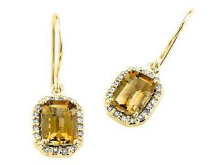 Genuine Citrine Earrings by Effy Collection 14 kt Yellow Gold: Dangle Earrings: Jewelry