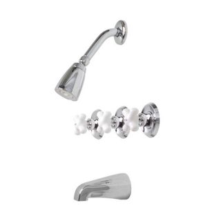 Elements of Design NuWave French Three Handle Tub and Shower Faucet