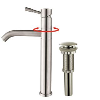 Kraus Stainless Steel Single Hole Bathroom Faucet with Single Handle