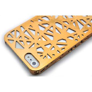 For iPhone 5 5S Wydan Gold Chrome Birds Nest Woven Designed Ultra Thin Hard Case Cover: Cell Phones & Accessories