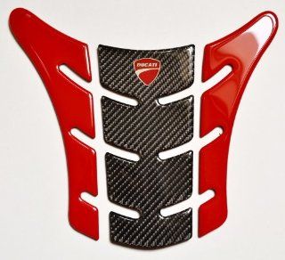 Carbon Fiber & Red Motorcycle Tank Protector Pad for Ducati Monster 696 796 1100 EVO: Automotive
