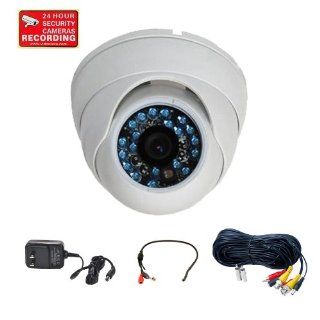 VideoSecu CCTV Built in SONY CCD Surveillance Camera 600TVL Wide Angle IR Infrared Weatherproof Outdoor Day Night Vision Vandal Proof with Mini Audio Microphone, Power Supply, Video Audio Cable A13 : Multiple Dome Cameras : Camera & Photo