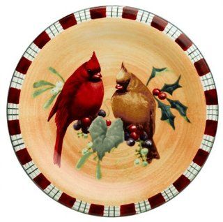 Lenox Winter Greetings Everyday Stoneware Cardinal Salad Plate: Kitchen & Dining