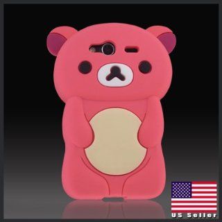 Zany 3D Dark Pink Big Teddy Bear Hybrid case cover for HTC Wildfire S 2 G13 Cell Phones & Accessories