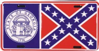 Georgia State Flag License Plate (Original Style): Automotive