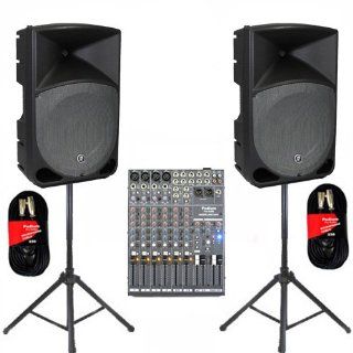 Mackie TH 15A Active DJ Powered THUMP Speakers, Mixer, Stands and Cables Set TH 15ASET2 Musical Instruments
