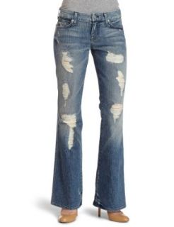 7 For All Mankind Women's Lexie "A" Pocket Jean Petite With Repair Stitch, Light Destroyed Adara Blue, 24 at  Womens Clothing store: