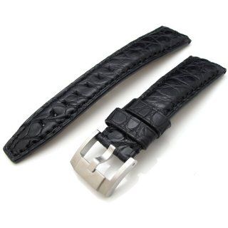 21mm Matte Black Genuine Matte Louisiana Alligator Head Leather Watch Strap Watches