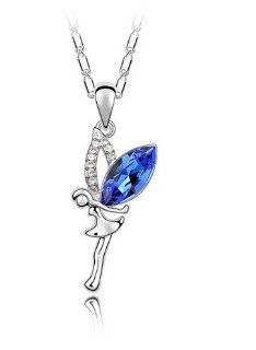 Swarovski Crystal 18k Gold Plated Sapphire Tinker Bell Necklace Z#1905 Zg4f706c: Jewelry