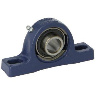 SKF SY 35 TF Pillow Block Ball Bearing, 2 Bolts, Setscrew Locking Collar, Non Expansion Type, Contact Flinger Seals, Cast Iron, Metric, 35mm Shaft, 47.600mm Base To Center Height, 126mm Bolt Hole Spacing Width