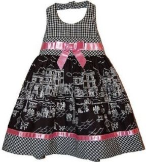 Blueberi Boulevard Girls Dress, Little Girls "Nyc Fun" Halter Dress, White, Size: 2 Toddler: Clothing