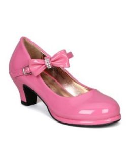 Little Angel Tasha 685E Patent Bow Mary Jane Pump (Toddler/Little Girl /Big Girl)   Fuchsia (Size Big Kid 4) Pumps Shoes Shoes