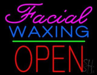 Facial Waxing Block Open Green Line Outdoor Neon Sign 24" Tall x 31" Wide x 3.5" Deep : Business And Store Signs : Office Products