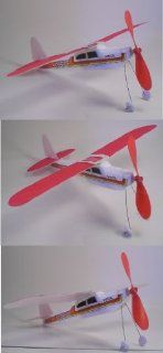 Piper Rubber Band Flying Airplane With Foam Full Body [Toy]: Toys & Games