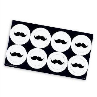 Little Man Mustache Small Lollipop Sticker Sheet: Toys & Games