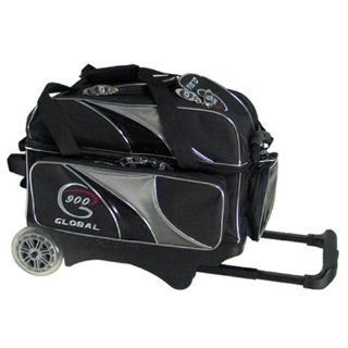 900 Global Deluxe 2 Ball Roller Bowling Bag  Black/Silver () : Sports & Outdoors