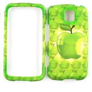 ACCESSORY MATTE COVER HARD CASE FOR LG OPTIMUS M / OPTIMUS C MS 690 BIG GREEN APPLE: Cell Phones & Accessories