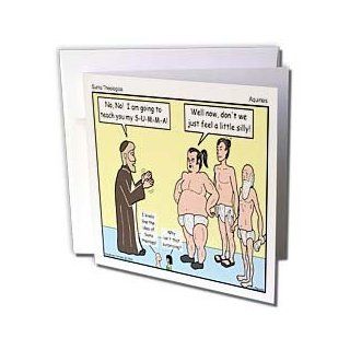 gc_2592_1 Rich Diesslins Funny Theology Cartoons   Aquinas   Sumo Theologica   Greeting Cards 6 Greeting Cards with envelopes : Blank Greeting Cards : Office Products