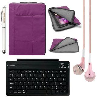 Pillow Edition Protective Quilted Sleeve Cover for Microsoft Surface 2 / Pro 2 10.6 inch Tablet + Bluetooth Keyboard + Laser Stylus Pen + Pink VG Headphones (Purple): Computers & Accessories
